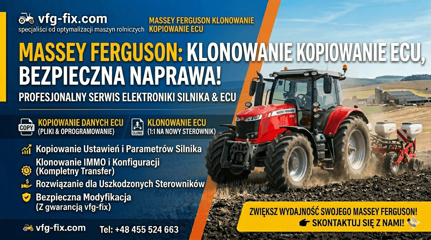 Massey Ferguson — klonowanie kopiowanie ECU