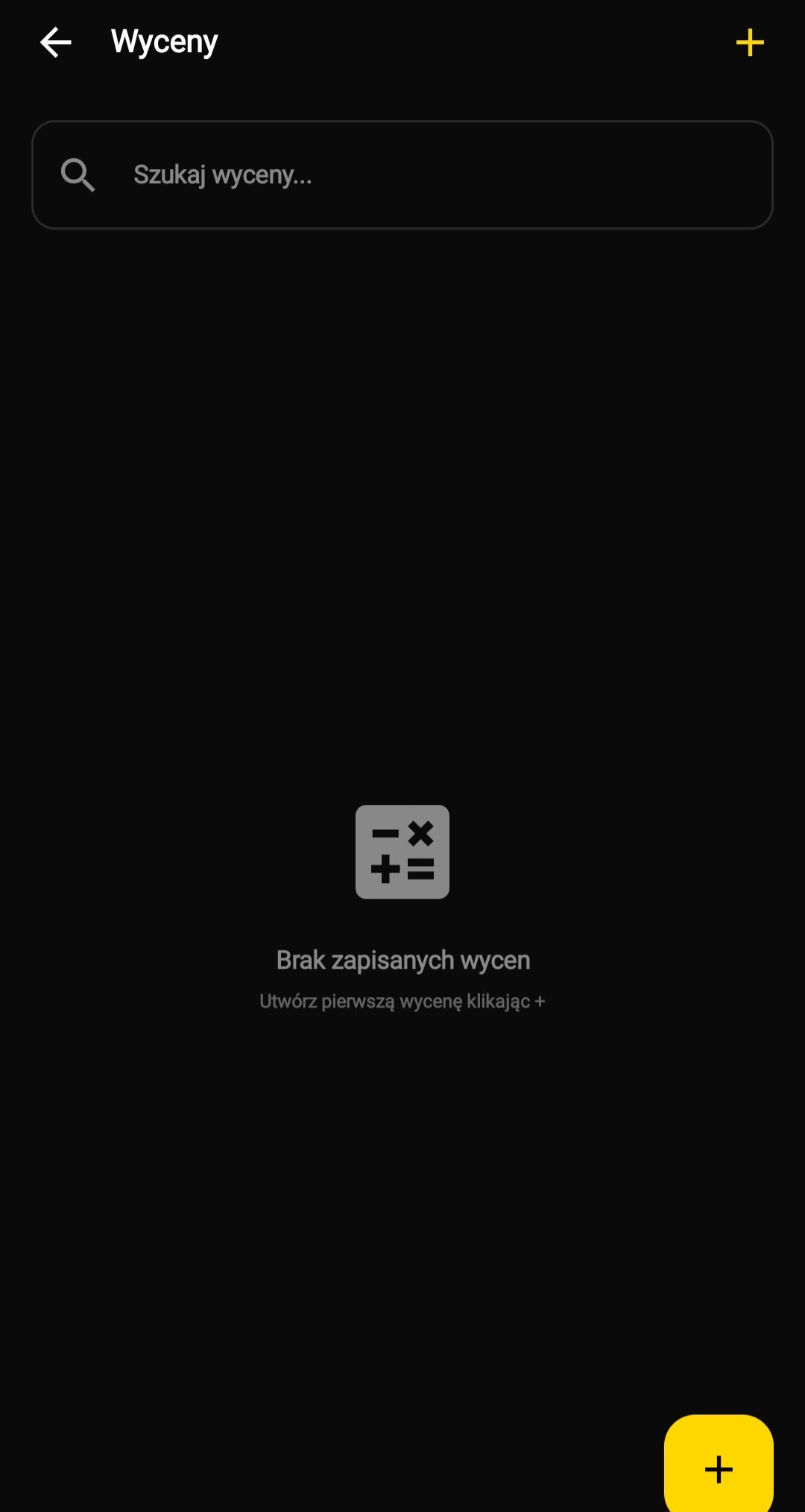 Lista wycen ze statystykami